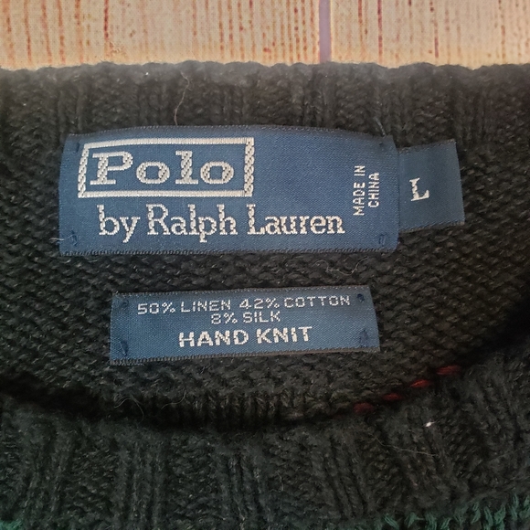 Vintage Polo by Ralph Lauren Hand-Knit Fair Isle Silk Linen Cotton Sweater - Picture 6 of 10